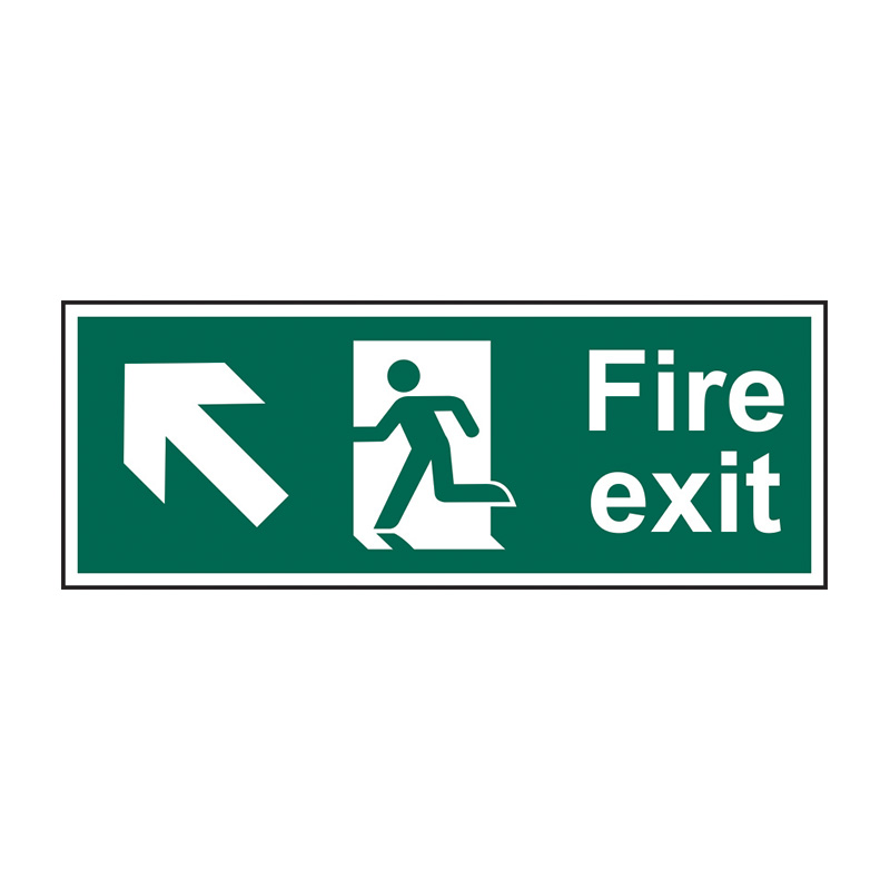 Fire exit (Man arrow up/left) - SAV (400 x 150mm)