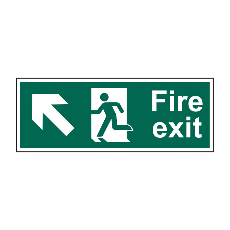 Fire exit (Man arrow up/left) - SAV (600 x 200mm)