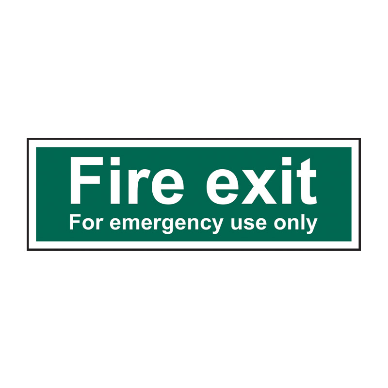 Fire exit for emergency use only - SAV (300 x 100mm)