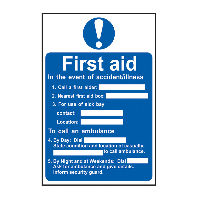 First aid procedure - SAV (200 x 300mm)