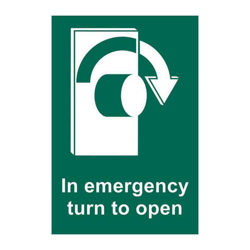 In emergency turn to open (Right) - SAV (100 x 150mm)