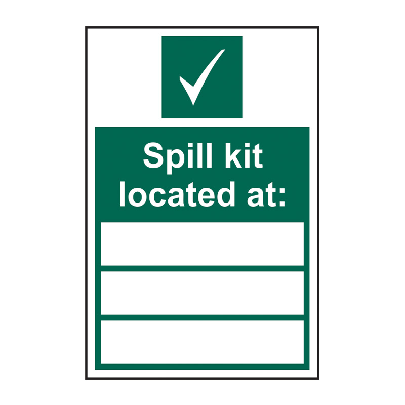 Spill kit located at____ - SAV (200 x 300mm)