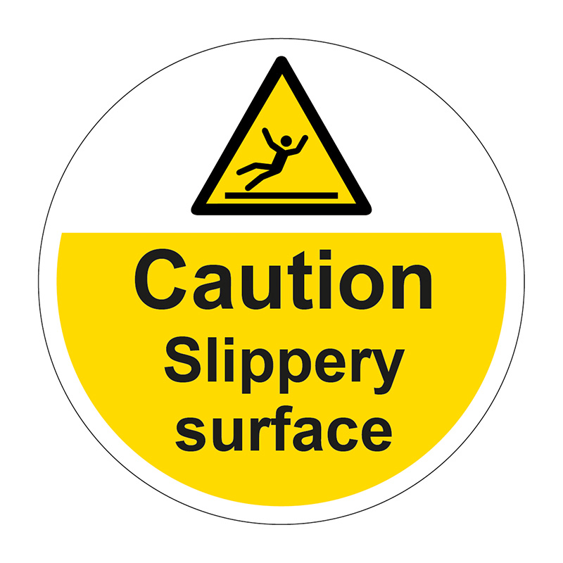 400mm dia. Caution Slippery surface Floor Graphic