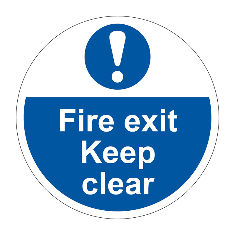 400mm dia. Fire Exit Keep Clear Floor Graphic