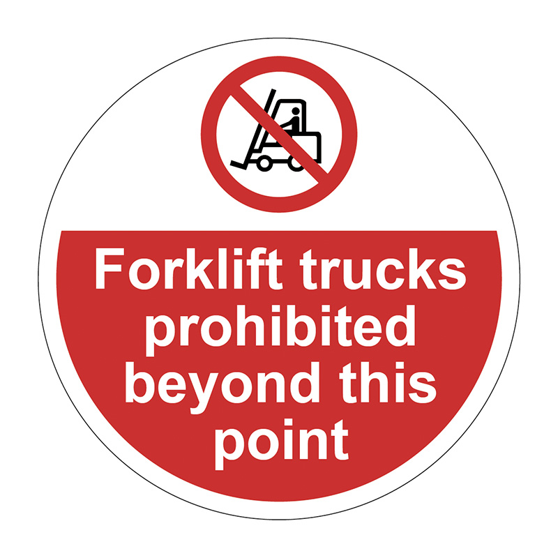 400mm dia. Forklift trucks prohibited beyond Floor Graphic