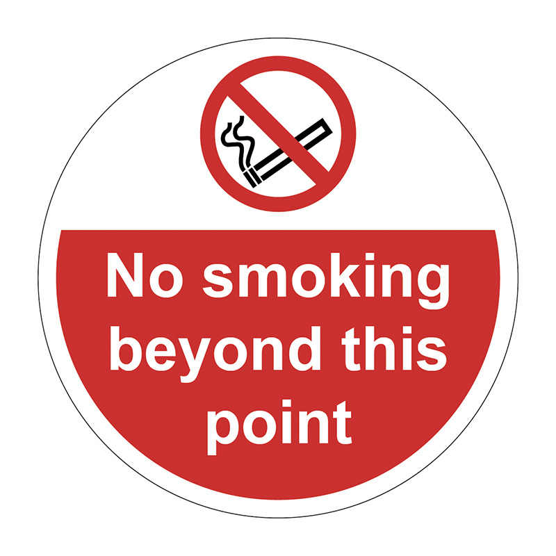 400mm dia. No smoking beyond this point Floor Graphic