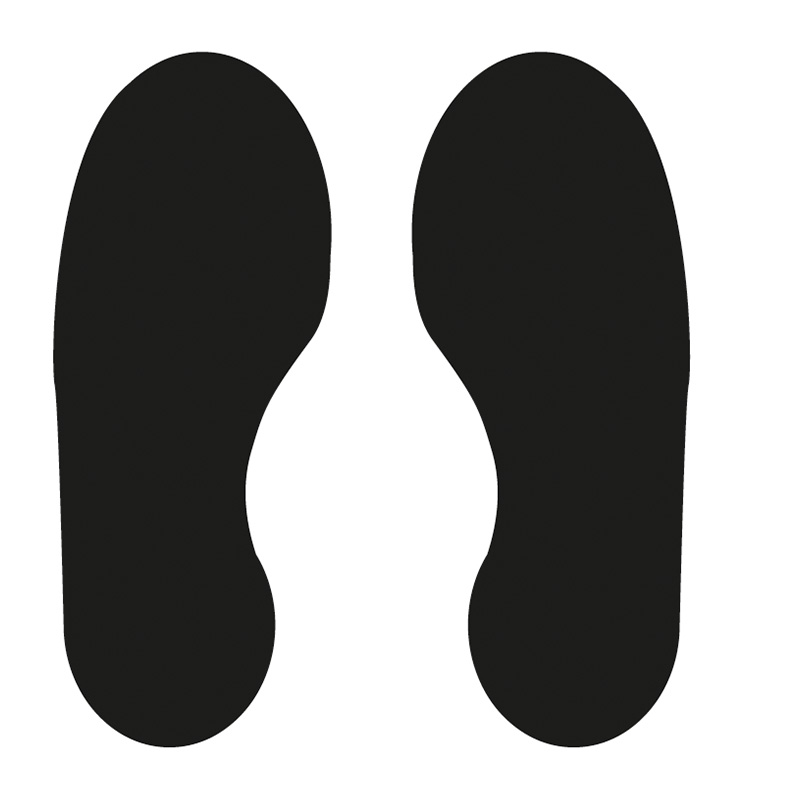 Black Footprints - R9 Floor Signals (300mm x 100mm) 5 Pairs