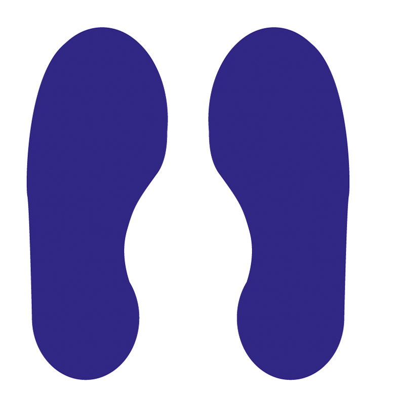 Blue Footprints - R9 Floor Signals (300mm x 100mm) 5 Pairs