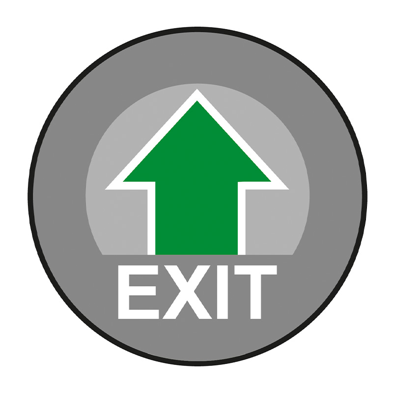 Exit (With Arrow) - R9 Floor Graphic (400mm dia.)