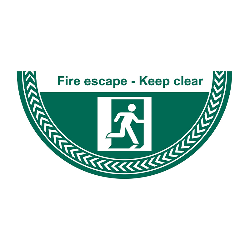 Fire Escape Keep Exit Clear - R9 Floor Graphic (750mm x 375mm)