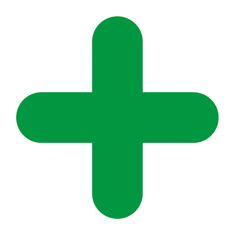 Green Symbol "X" - R9 Floor Signals (300mm x 300mm) Pack of 10