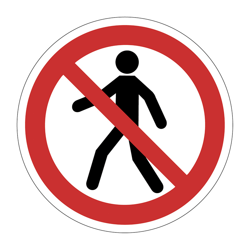 No Pedestrian Access Symbol - R9 Floor Graphic (400mm dia.)