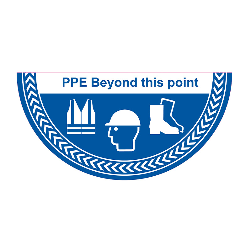 PPE Beyond This Point - R9 Floor Graphic (750mm x 375mm)