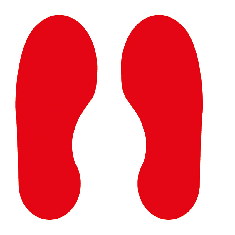 Red Footprints - R9 Floor Signals (300mm x 100mm) 5 Pairs