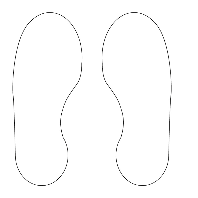 White Footprints - R9 Floor Signals (300mm x 100mm) 5 Pairs