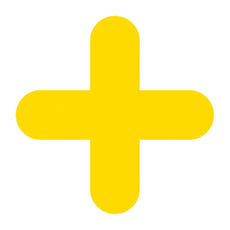 Yellow Symbol "X" - R9 Floor Signals (300mm x 300mm) Pack of 10