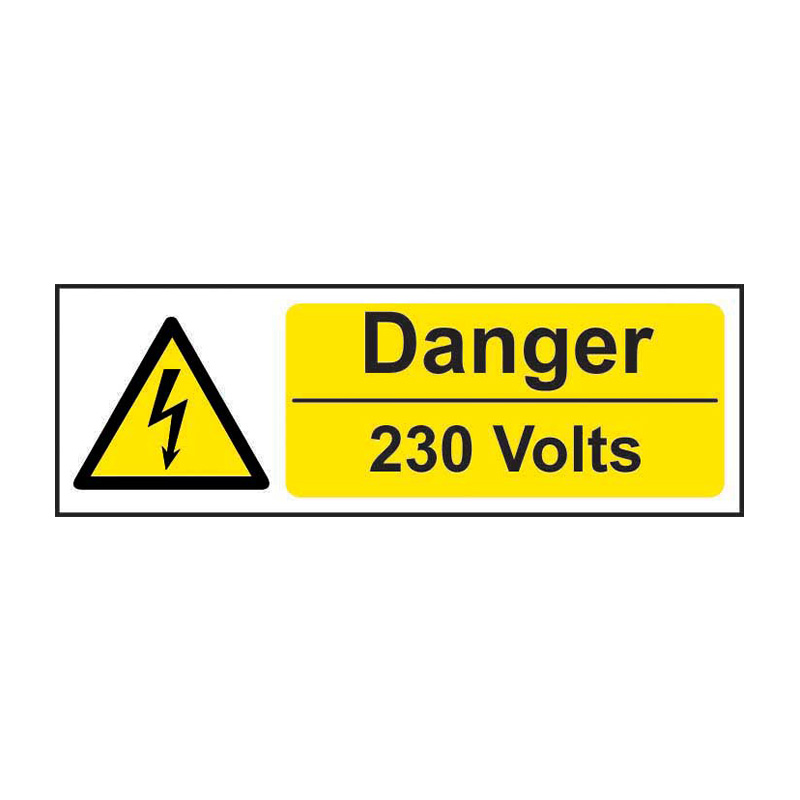 Danger 230 volts - SAV (300  x 100mm)