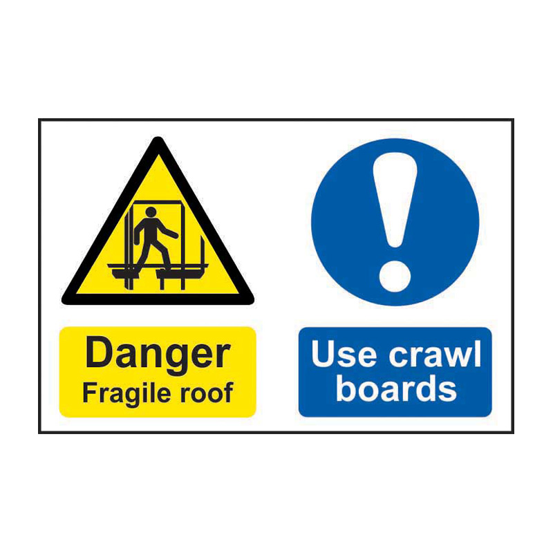 Danger fragile roof Use crawl boards - SAV (600 x 400mm)