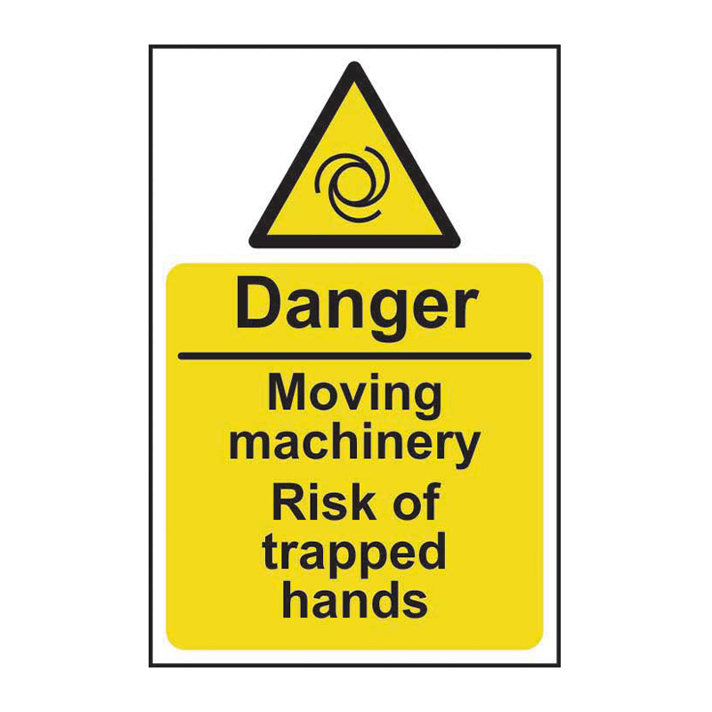 Danger Moving machinery risk of trapped hands - SAV (200 x 300mm)