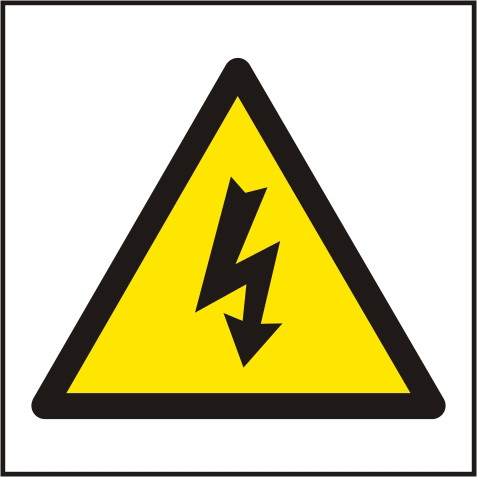 Hazard Warning Electrical Symbol - SAV (100 x 100mm)