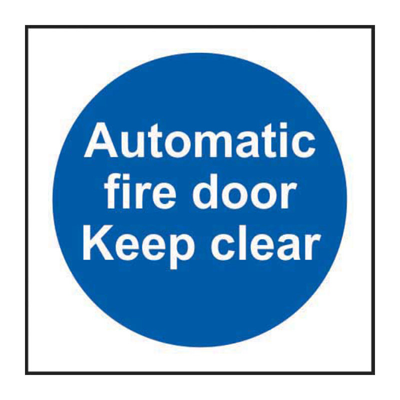 Automatic fire door Keep clear - SAV (100 x 100mm)