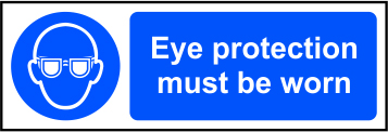 Eye protection must be worn - SAV (300 x 100mm)