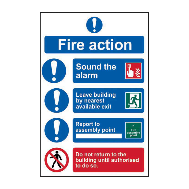 Fire action procedure - SAV (200 x 300mm)