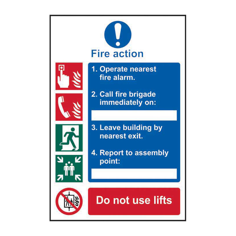 Fire action procedure - SAV (200 x 300mm)