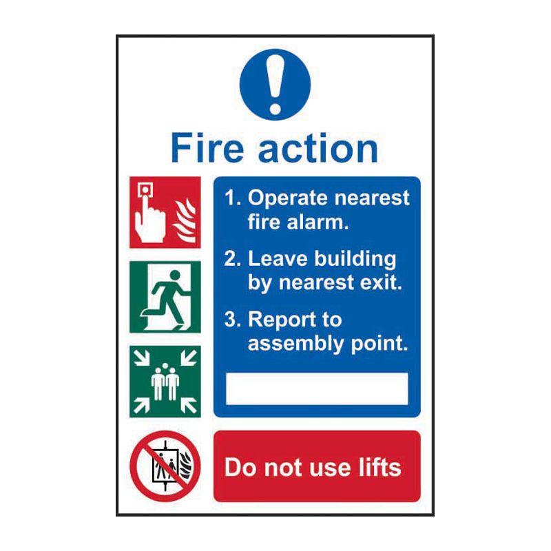 Fire action procedure - SAV (200 x 300mm)