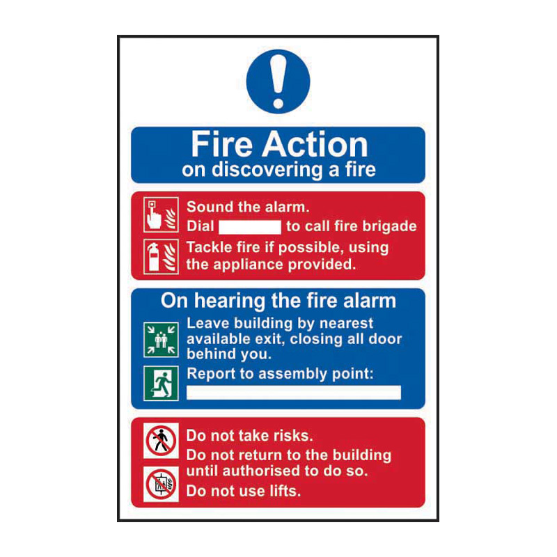 Fire action procedure - SAV (200 x 300mm)