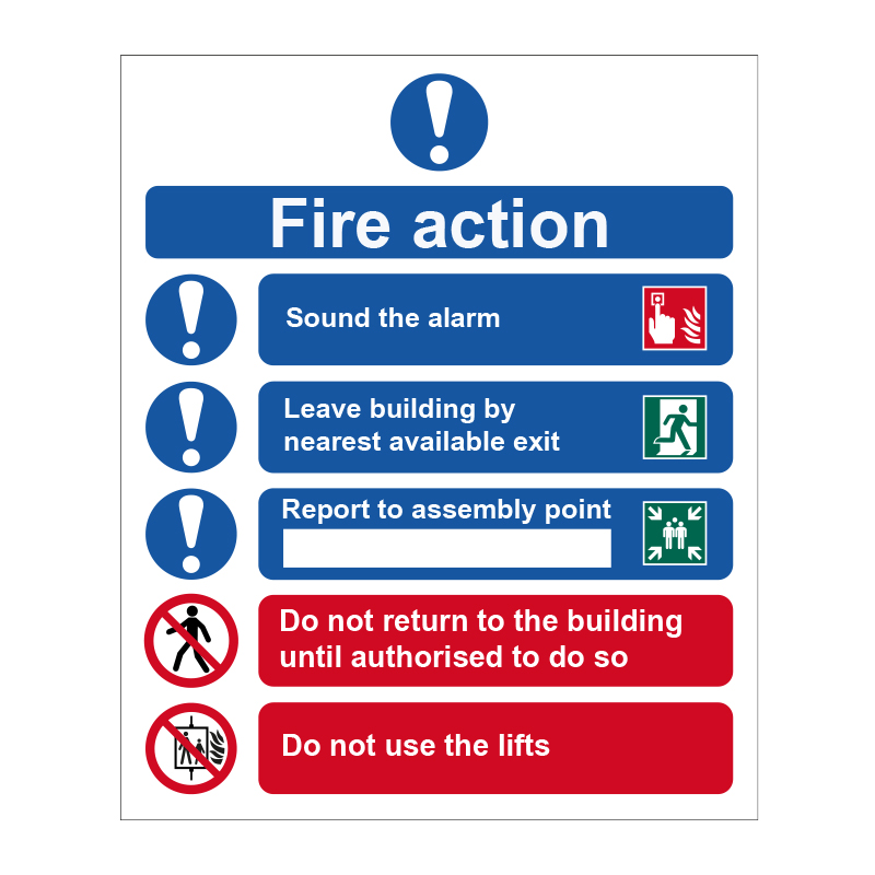 Fire action procedure - SAV (250 x 300mm)