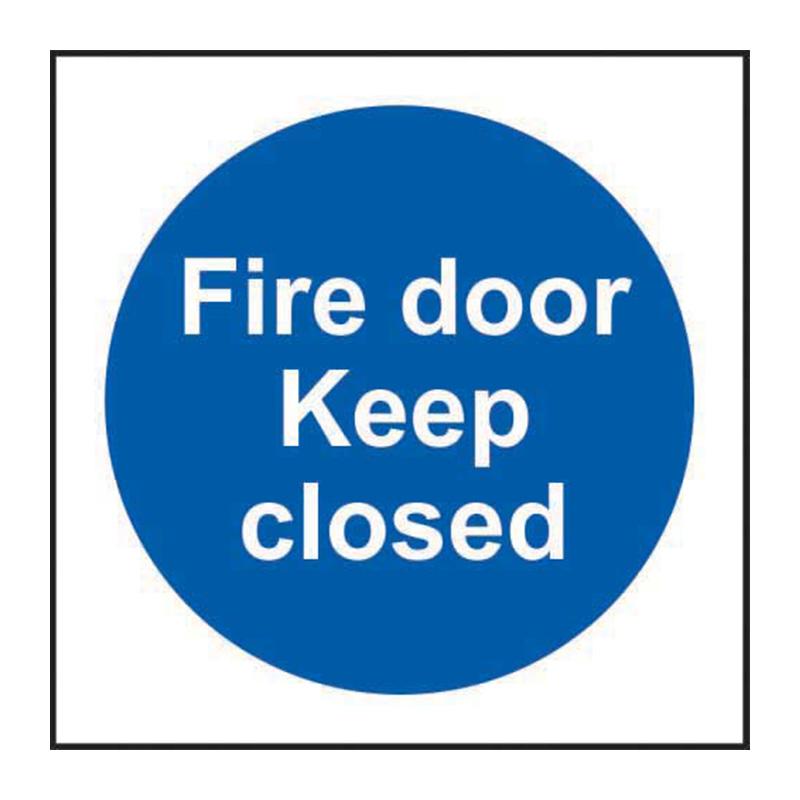 Fire door keep closed - SAV (100 x 100mm)