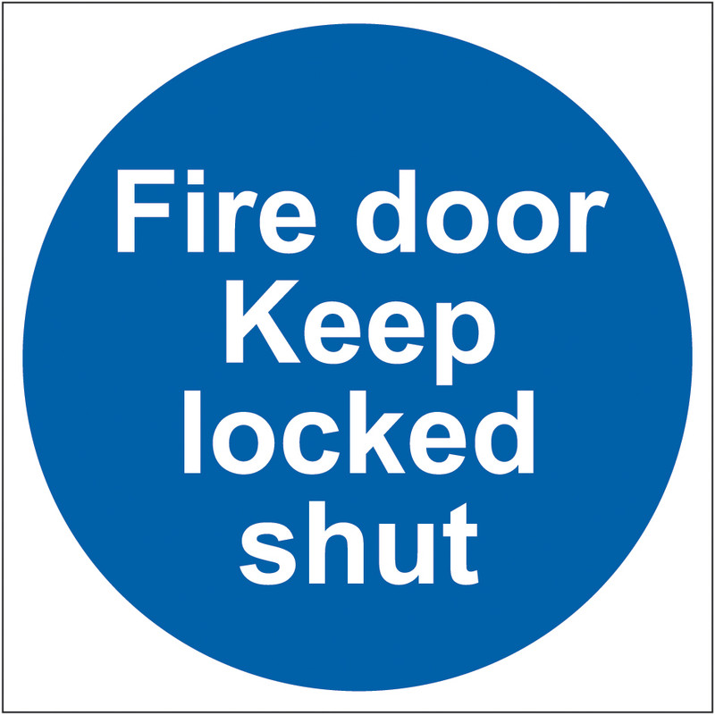 Fire door Keep locked shut (Multipack of 10) - SAV (100 x 100mm)