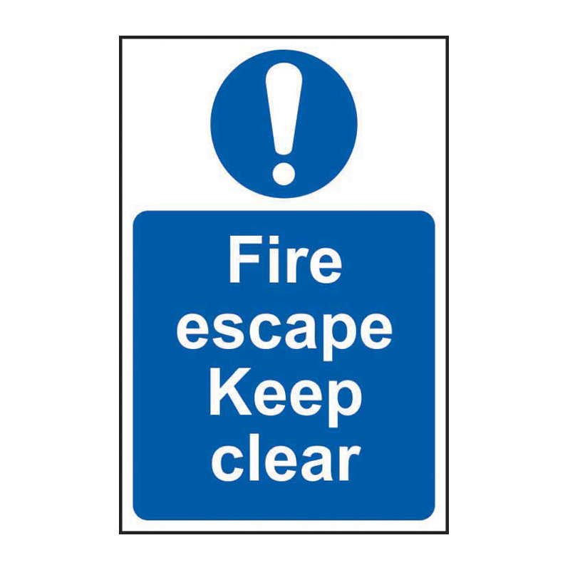 Fire escape Keep clear - SAV (200 x 300mm)