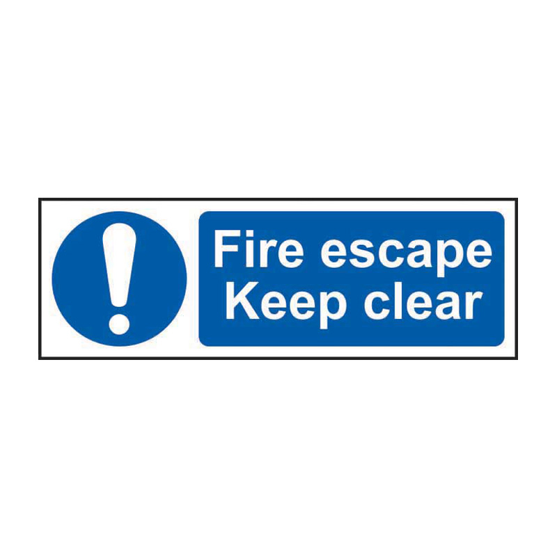 Fire escape Keep clear - SAV (600 x 200mm)