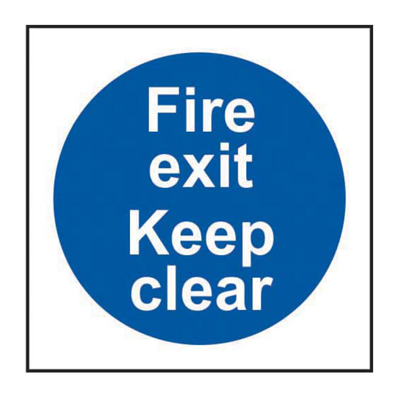 Fire exit Keep clear - SAV (100 x 100mm)