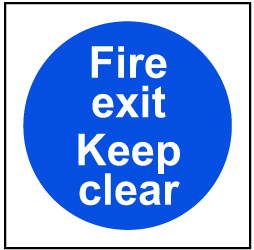 Fire exit Keep clear - SAV (150 x 150mm)