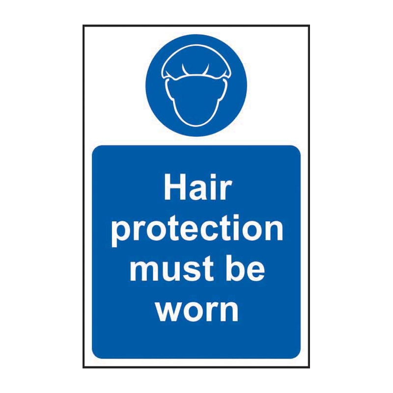 Hair protection must be worn - SAV (200 x 300mm)