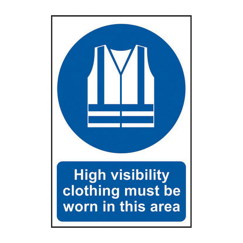 High visibility clothing must be worn in this area - SAV (200 x 300mm)