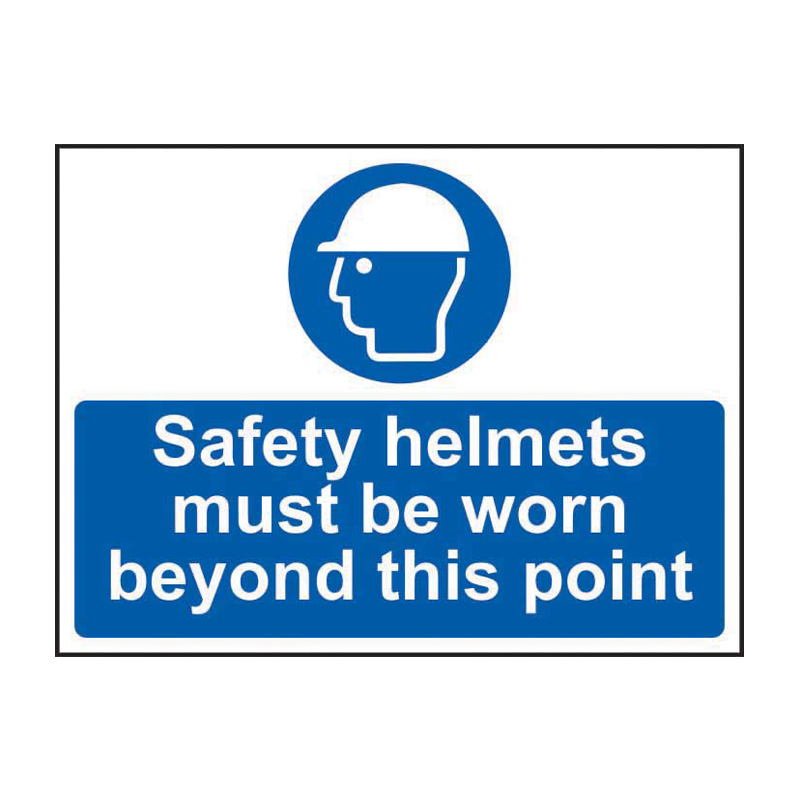 Safety helmets must be worn beyond this point - SAV (600 x 450mm)