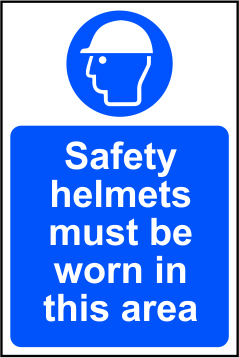 Safety helmets must be worn in this area - SAV (200 x 300mm)