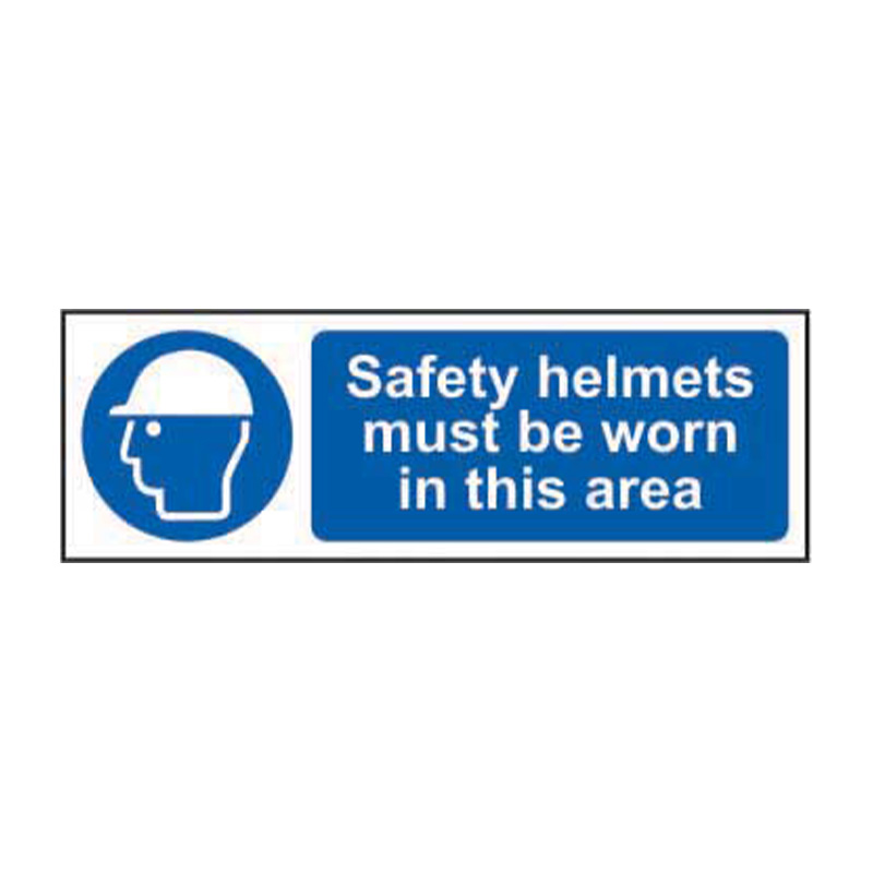 Safety helmets must be worn in this area - SAV (600 x 200mm)