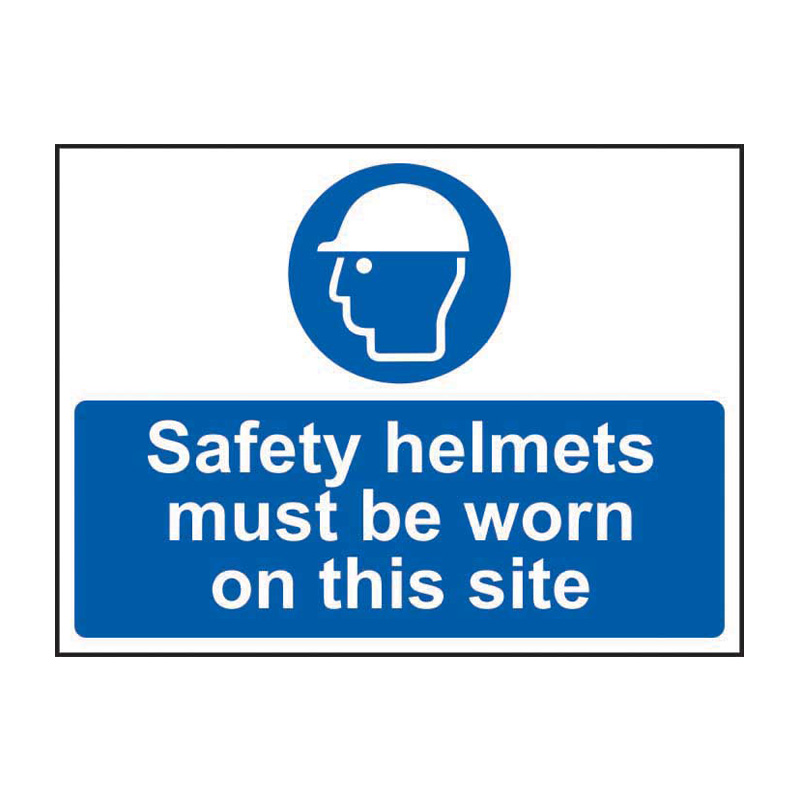 Safety helmets must be worn on this site - SAV (600 x 450mm)