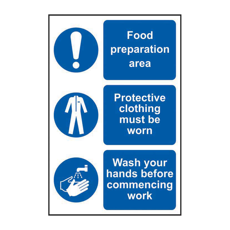 This is a food production area / Protective clothing must be - SAV (200 x 300mm)