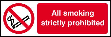 All smoking strictly prohibited - SAV (300 x 100mm)