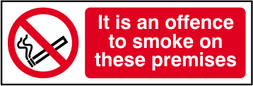 It is an offence to smoke on these premises - SAV (300 x 100mm)