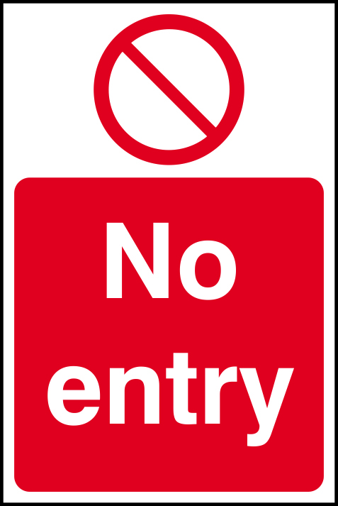 No entry, no man symbol - SAV (200 x 300mm)