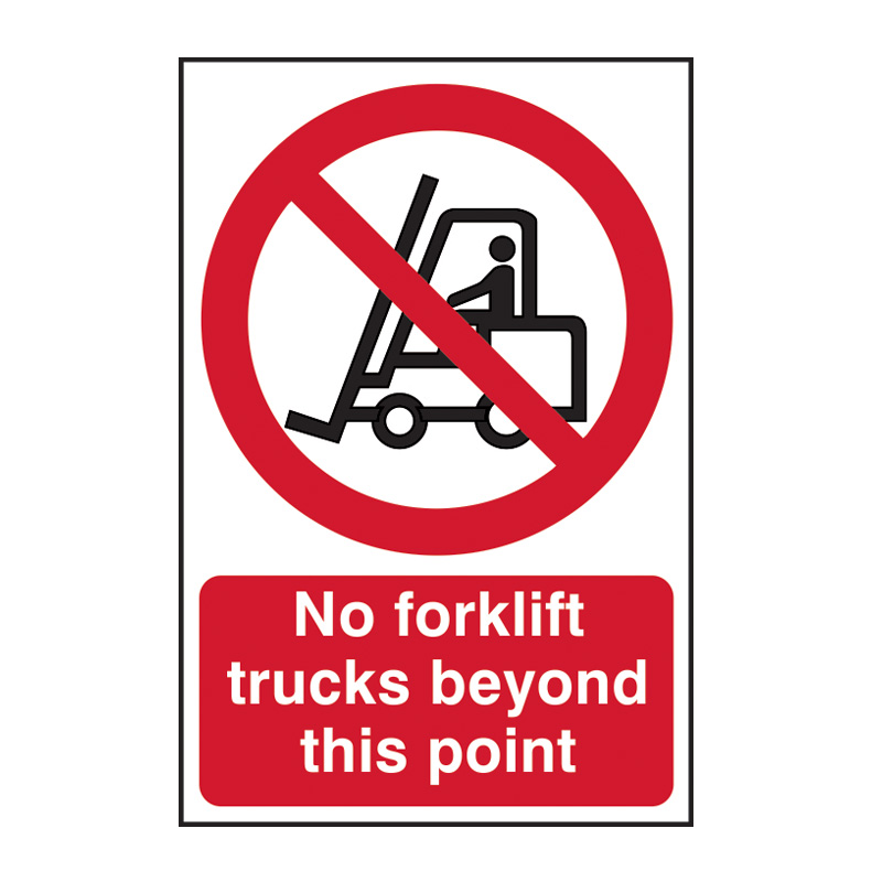 No forklift trucks beyond this point - SAV (200 x 300mm)