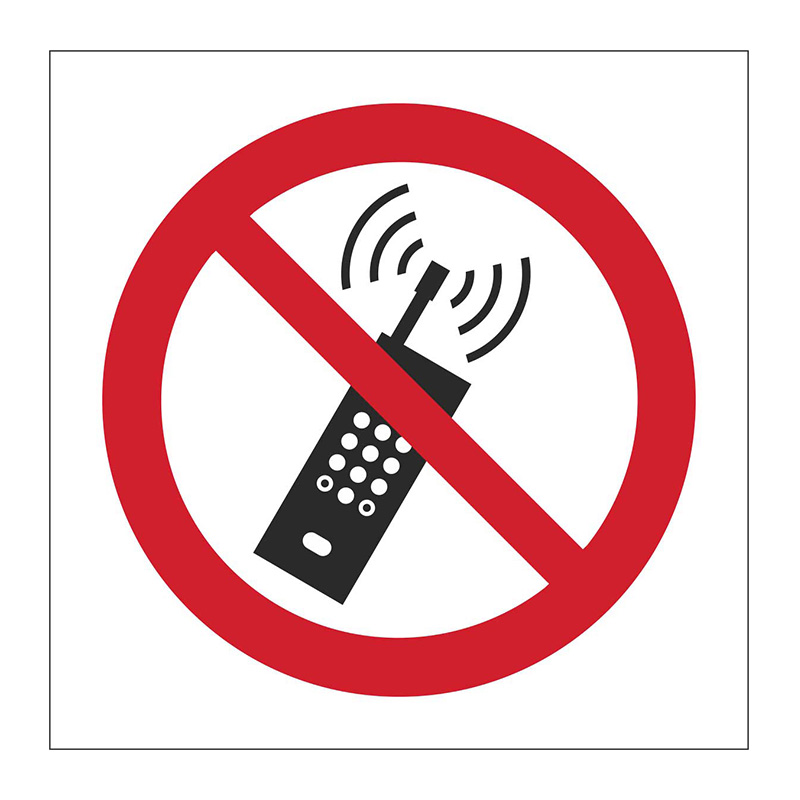 No mobile phone symbol - SAV (100 x 100mm)