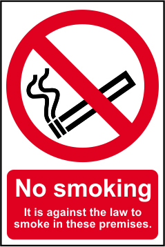 No smoking It is against the law to smoke on these premises - SAV (148 x 210mm)